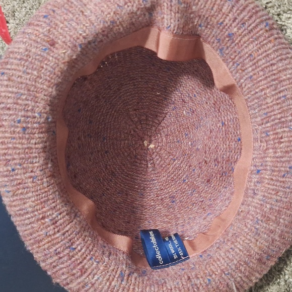 Vintage Collectables wool blend winter knit cloche sweater hat cap - rose pink - Picture 5 of 9